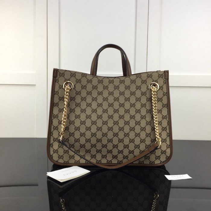 G*u*i 1955 horsebit large tote bag brown