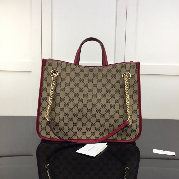 G*u*i 1955 horsebit large tote bag red