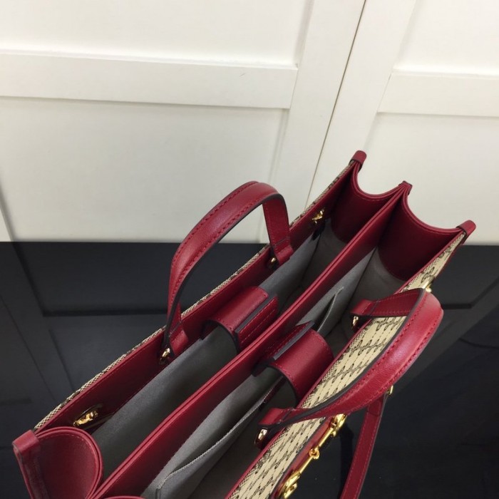 G*u*i 1955 horsebit large tote bag red