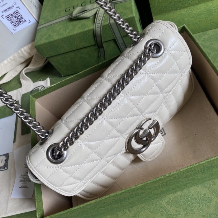 G*u*i 2017 re-edition gg marmont bag white 443497
