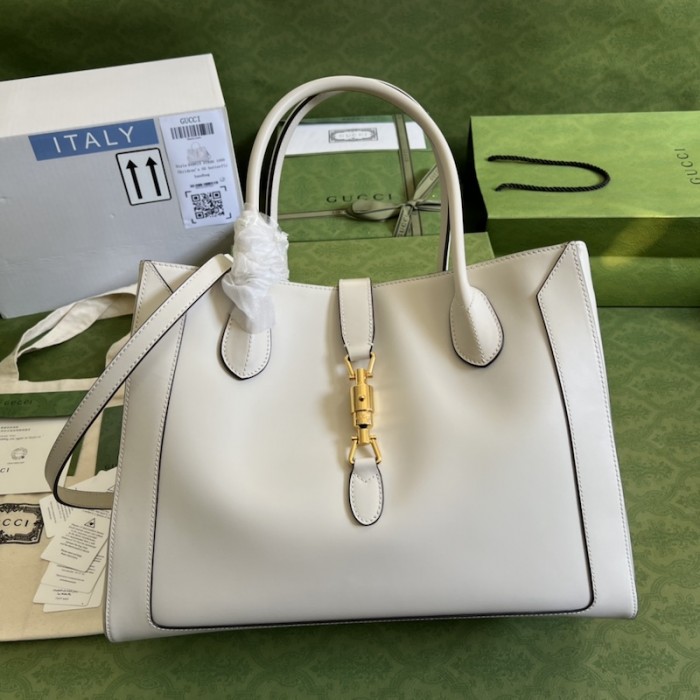 G*u*i jackie 1961 large tote bag ‎649015 white