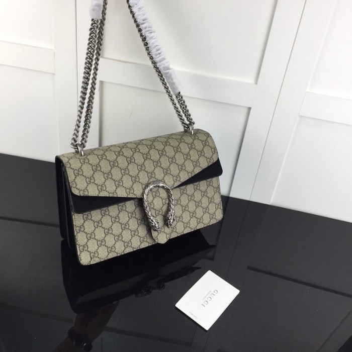 G*u*i dionysus small gg shoulder bag canvas black 400249