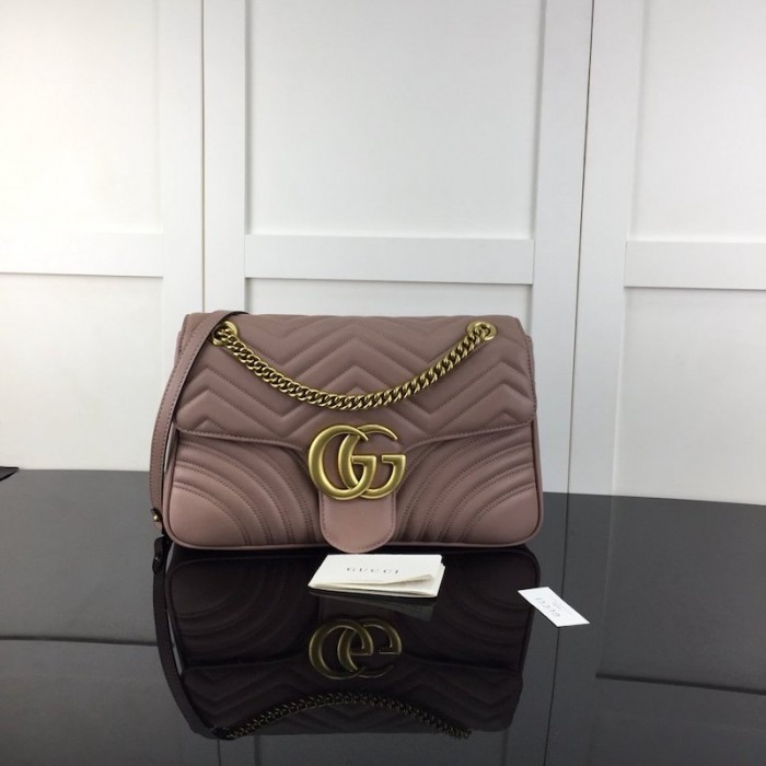 G*u*i gg marmont medium matelassé shoulder bag dusty pink
