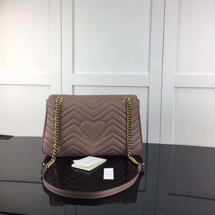 G*u*i gg marmont medium matelassé shoulder bag dusty pink