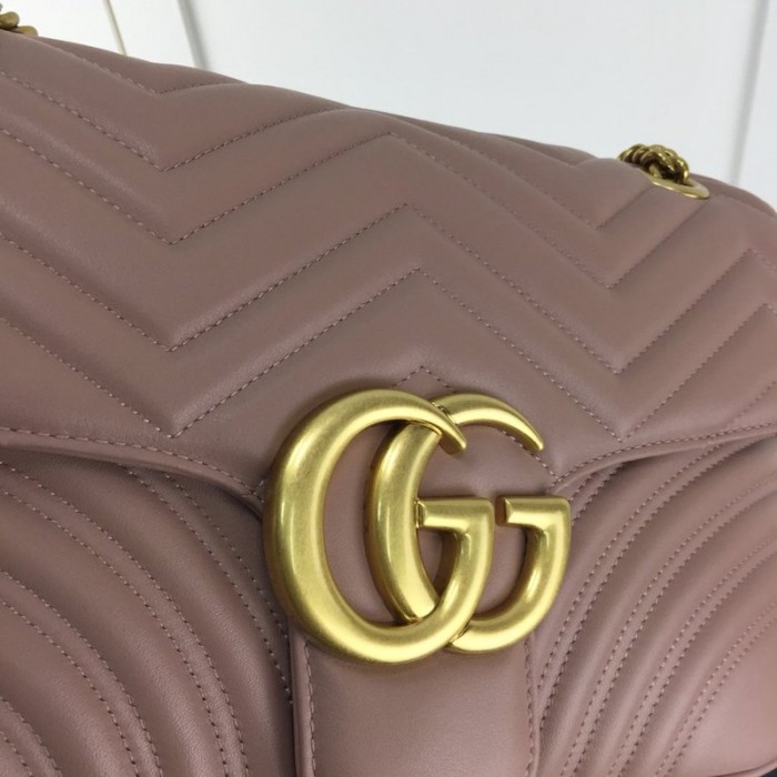 G*u*i gg marmont medium matelassé shoulder bag dusty pink