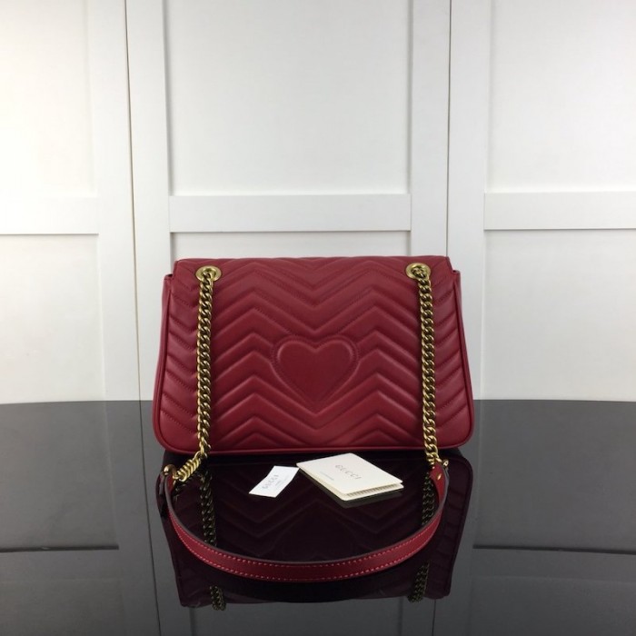 G*u*i gg marmont medium matelassé shoulder bag red