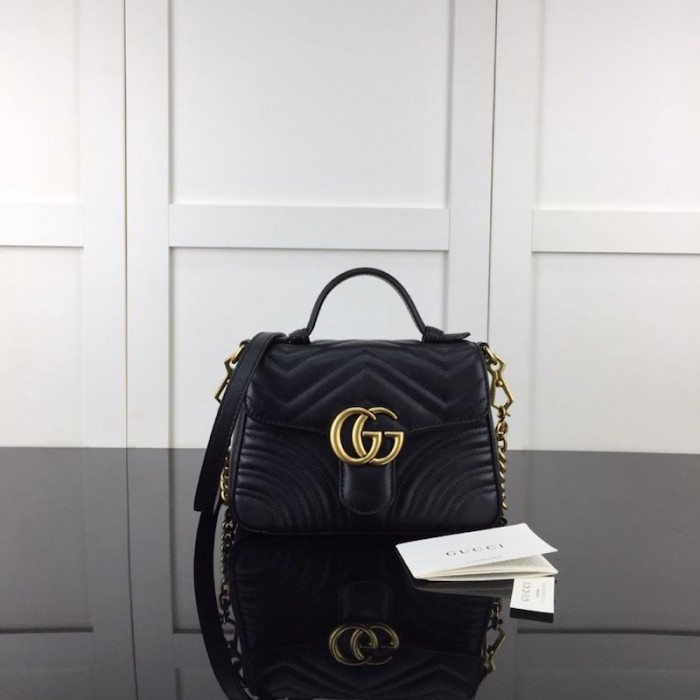 G*u*i gg marmont mini top handle bag black 547260