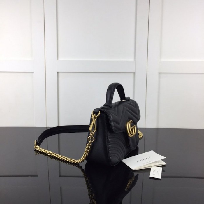 G*u*i gg marmont mini top handle bag black 547260