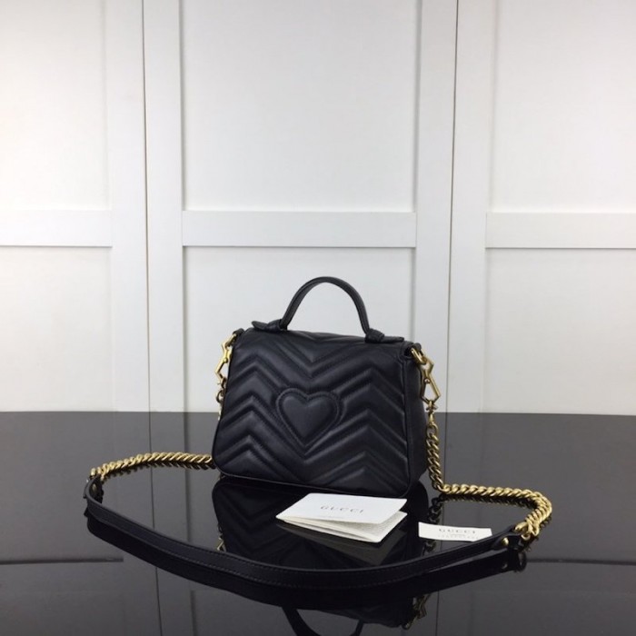 G*u*i gg marmont mini top handle bag black 547260