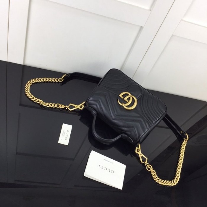 G*u*i gg marmont mini top handle bag black 547260