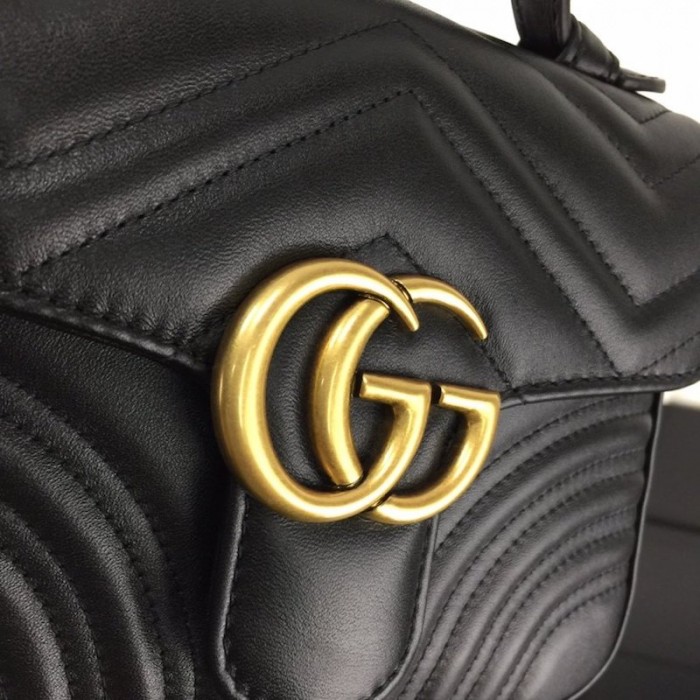 G*u*i gg marmont mini top handle bag black 547260