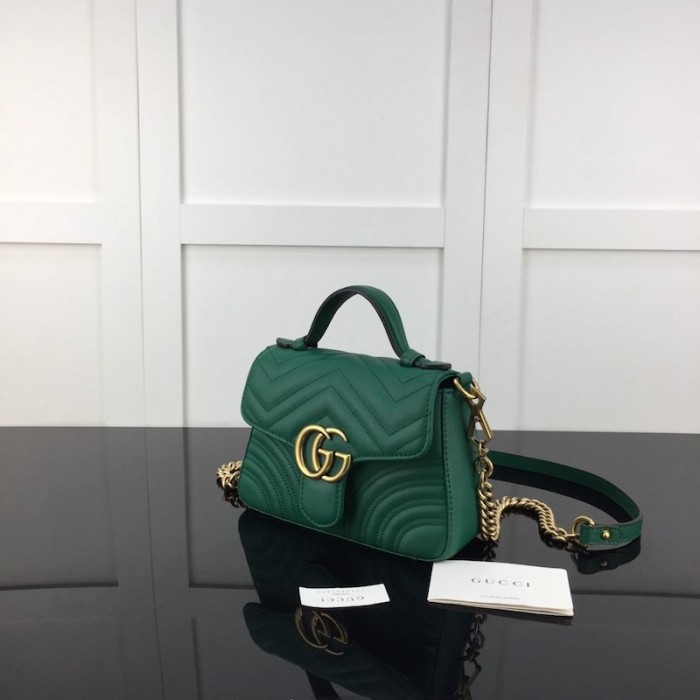 G*u*i gg marmont mini top handle bag green 547260