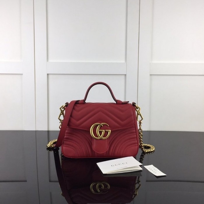 G*u*i gg marmont mini top handle bag red 547260