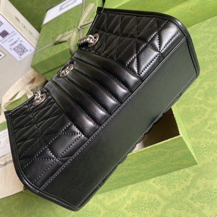 G*u*i gg marmont leather tote bag black 681483
