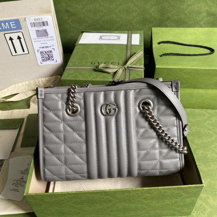 G*u*i gg marmont leather tote bag grey 681483