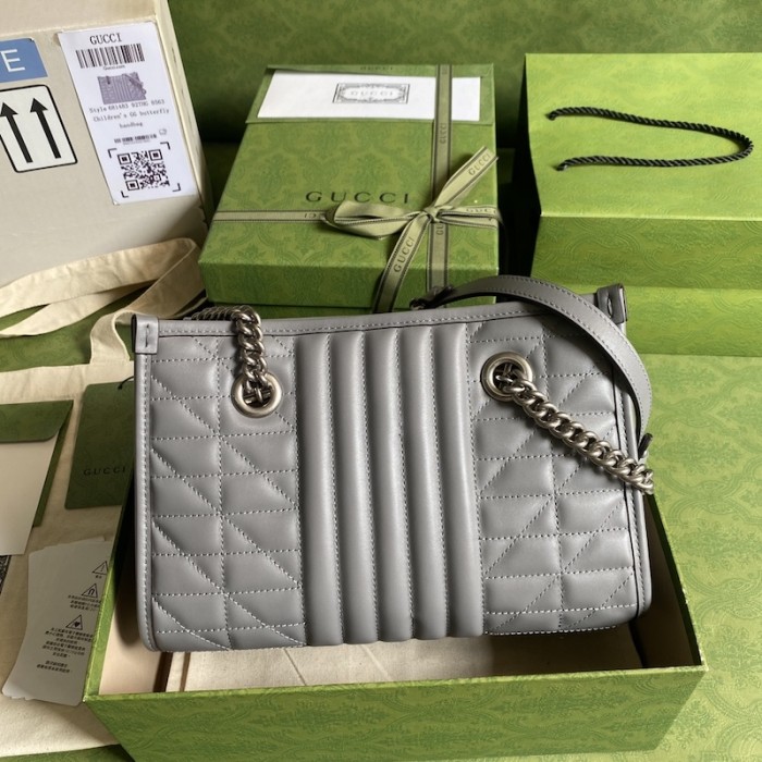 G*u*i gg marmont leather tote bag grey 681483