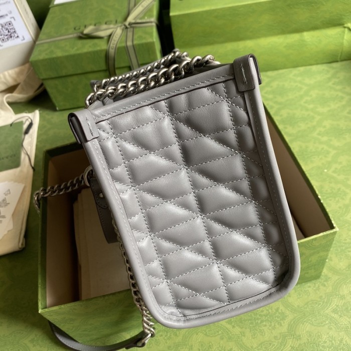 G*u*i gg marmont leather tote bag grey 681483