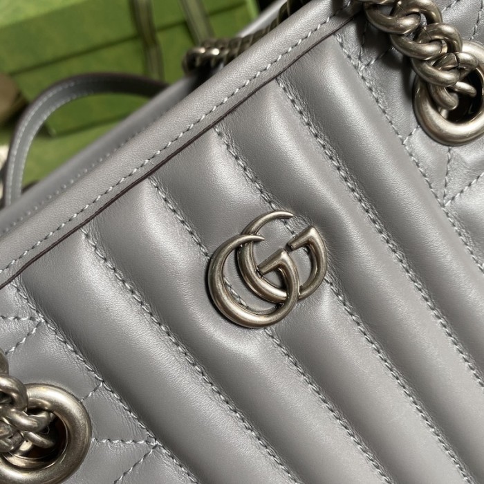 G*u*i gg marmont leather tote bag grey 681483