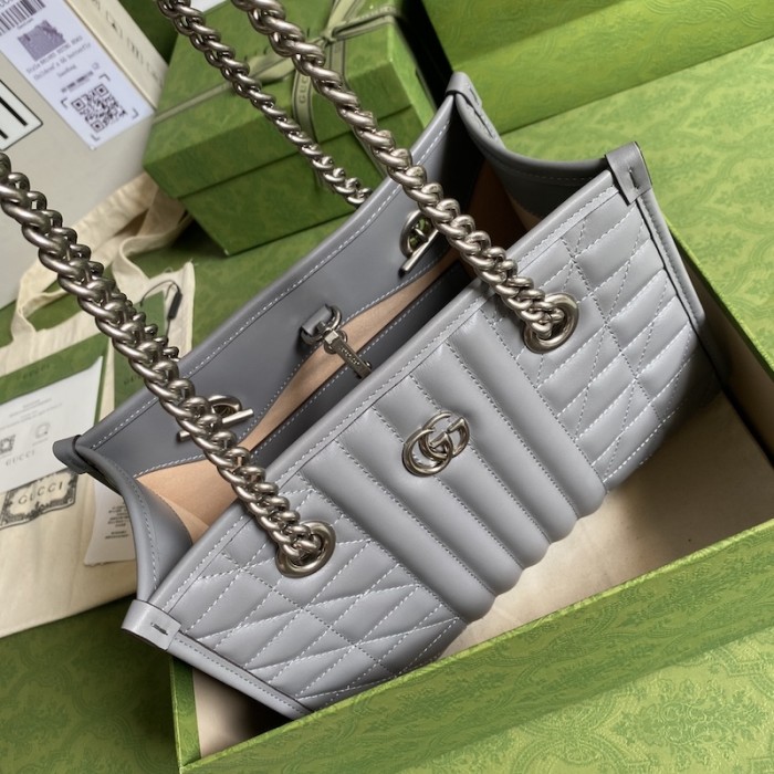 G*u*i gg marmont leather tote bag grey 681483