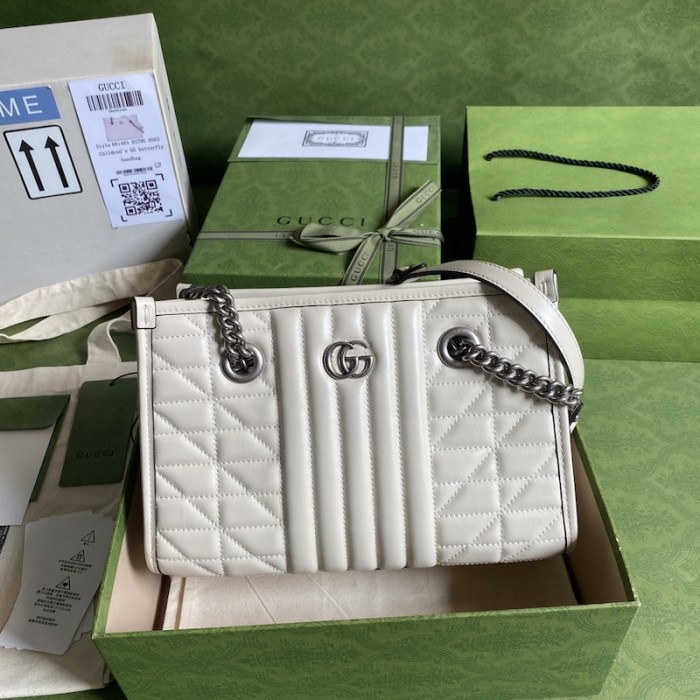 G*u*i gg marmont leather tote bag white 681483