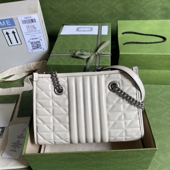 G*u*i gg marmont leather tote bag white 681483