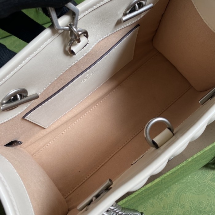 G*u*i gg marmont leather tote bag white 681483