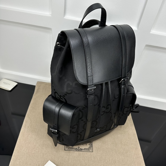 G*u*i jumbo gg backpack black jumbo gg canvas 678829