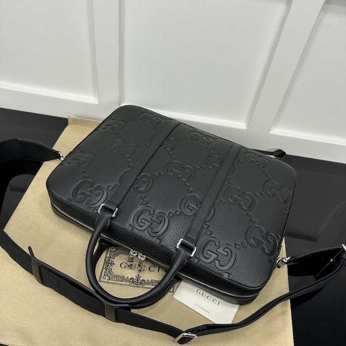 G*u*i jumbo gg briefcase black jumbo gg leather ‎658573