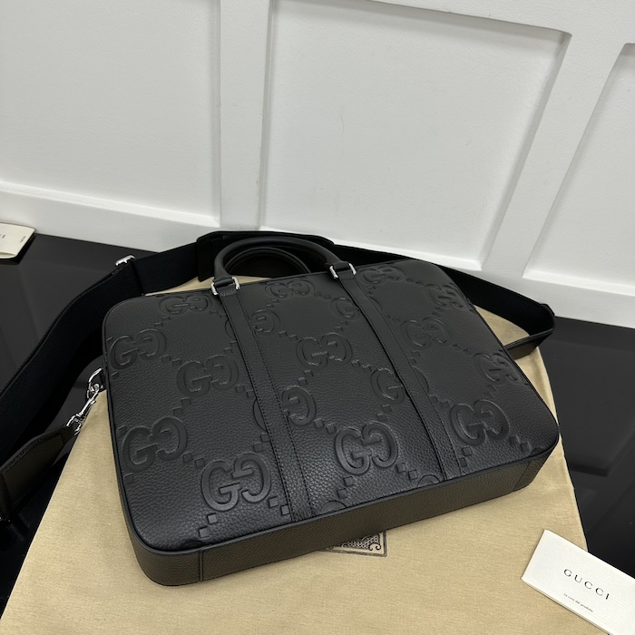 G*u*i jumbo gg briefcase black jumbo gg leather ‎658573