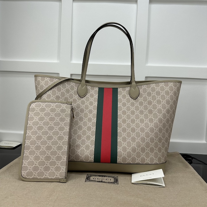 g*u*i ophidia gg large tote bag beige and white gg Sup*e canvas ‎726755