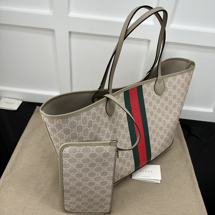 g*u*i ophidia gg large tote bag beige and white gg Sup*e canvas 726755