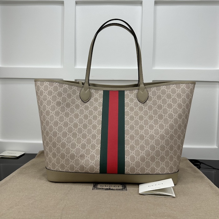 g*u*i ophidia gg large tote bag beige and white gg Sup*e canvas 726755