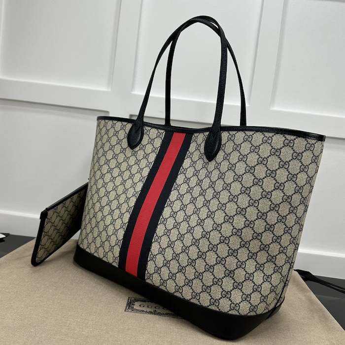g*u*i ophidia gg large tote bag beige and blue gg Sup*e canvas 726755