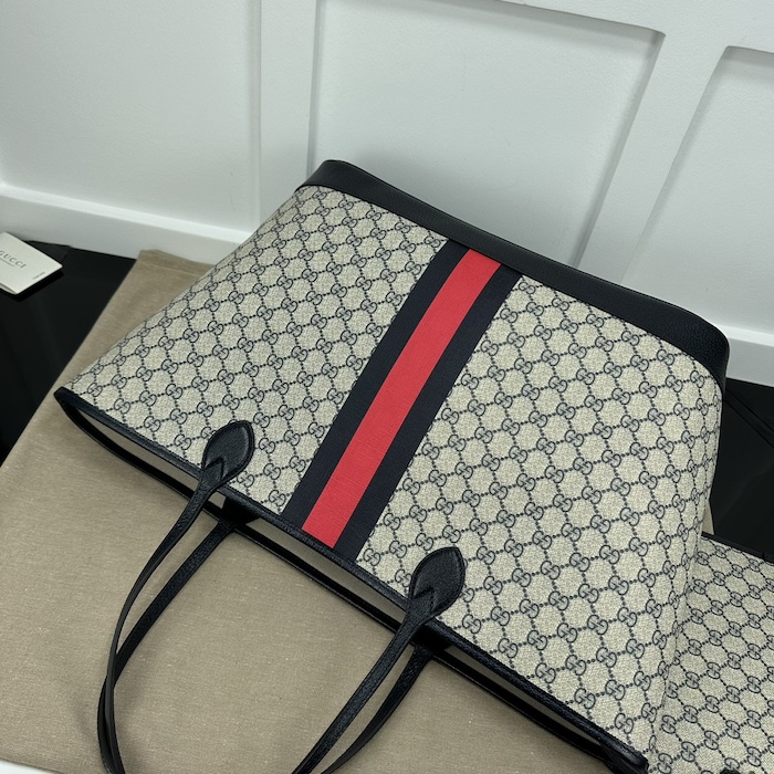 g*u*i ophidia gg large tote bag beige and blue gg Sup*e canvas 726755
