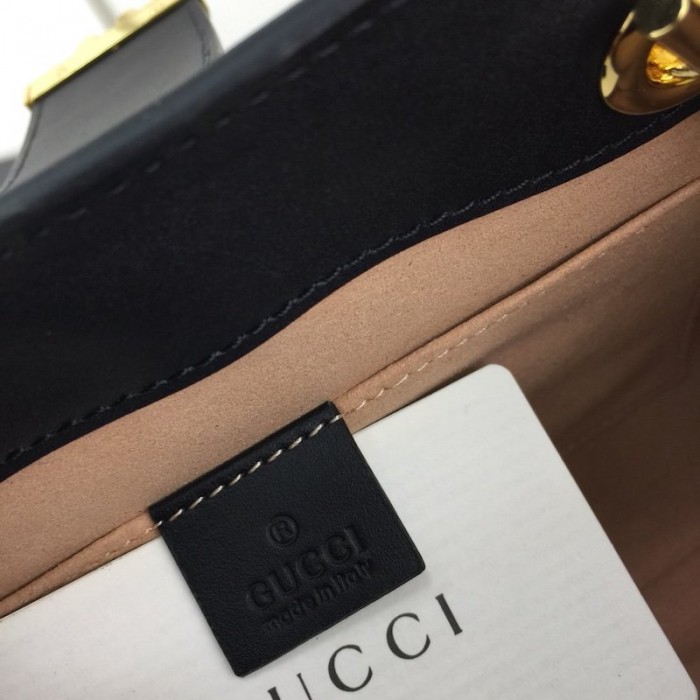 G*u*i padlock small gg shoulder bag black 498156