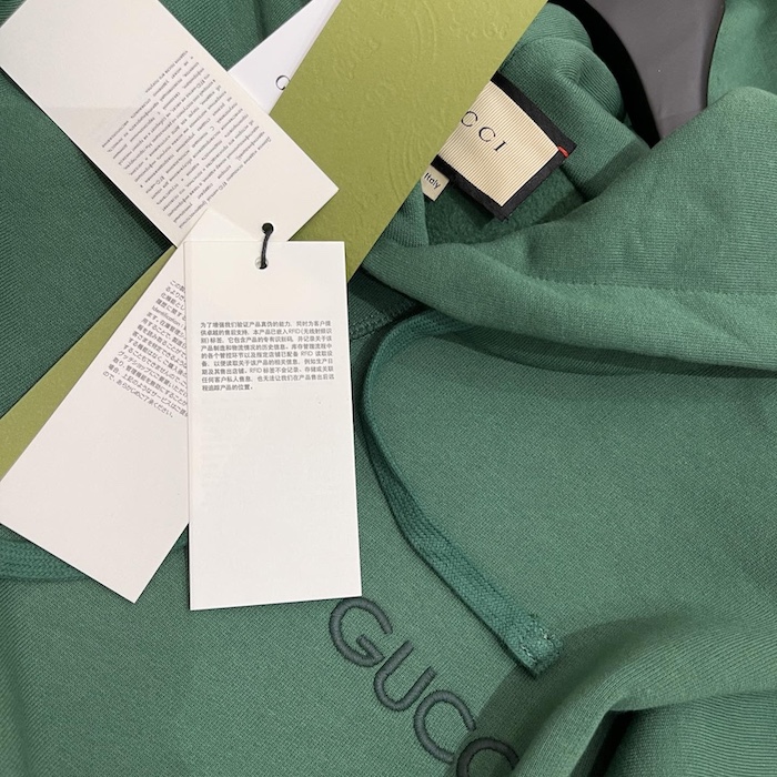 G*u*i cotton jersey hooded sweatshirt tracksuit green 768444