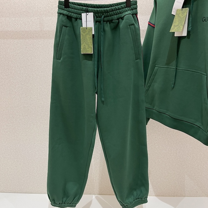 G*u*i cotton jersey hooded sweatshirt tracksuit green 768444
