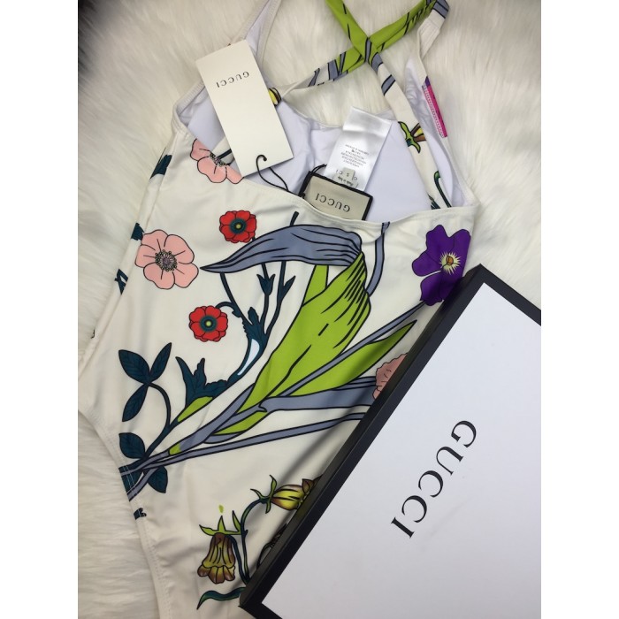 G*u*i logo floral print swimsuit