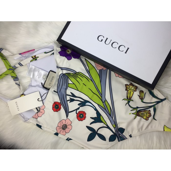 G*u*i logo floral print swimsuit