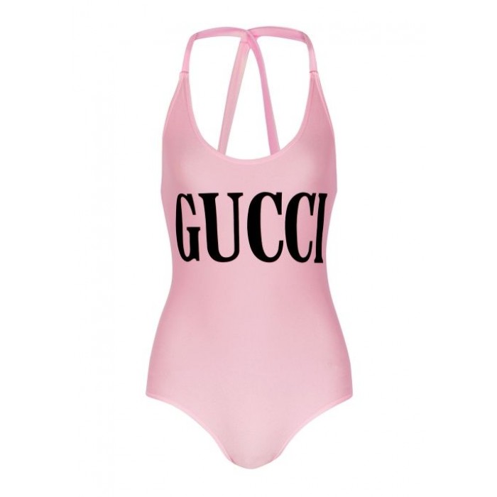 G*u*i logo swimsuit pink