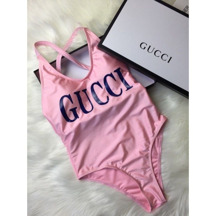 G*u*i logo swimsuit pink