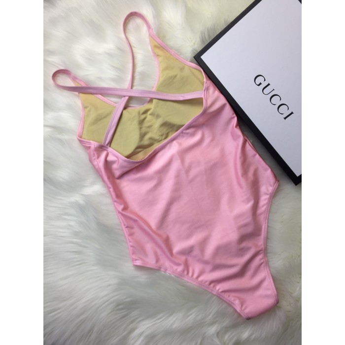 G*u*i logo swimsuit pink