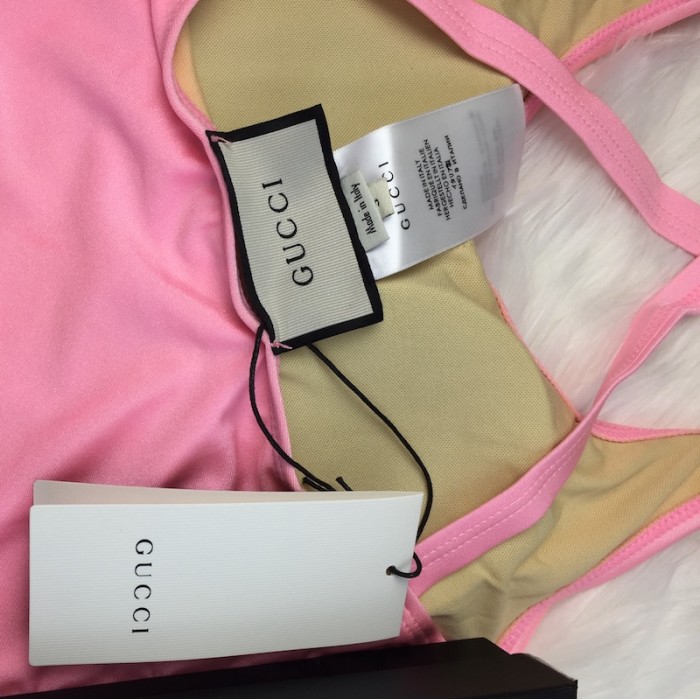 G*u*i logo swimsuit pink