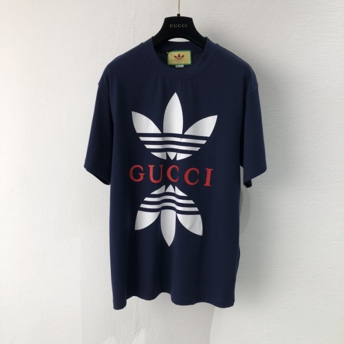 Ad*s x g*u*i cotton jersey t-shirt blue