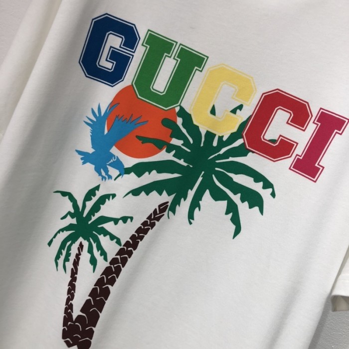 G*u*i cotton jersey t-shirt with G*u*i palms