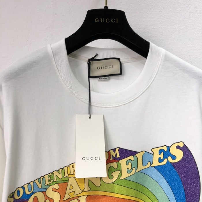 G*u*i cotton t-shirt with print white 616036