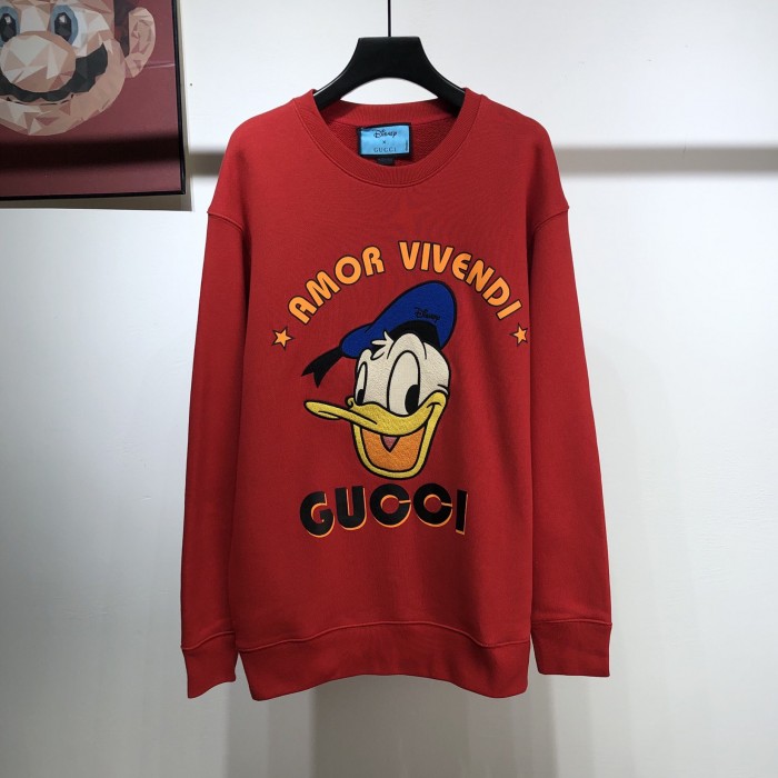 disney x G*u*i donald duck t shirt sweatershirt red