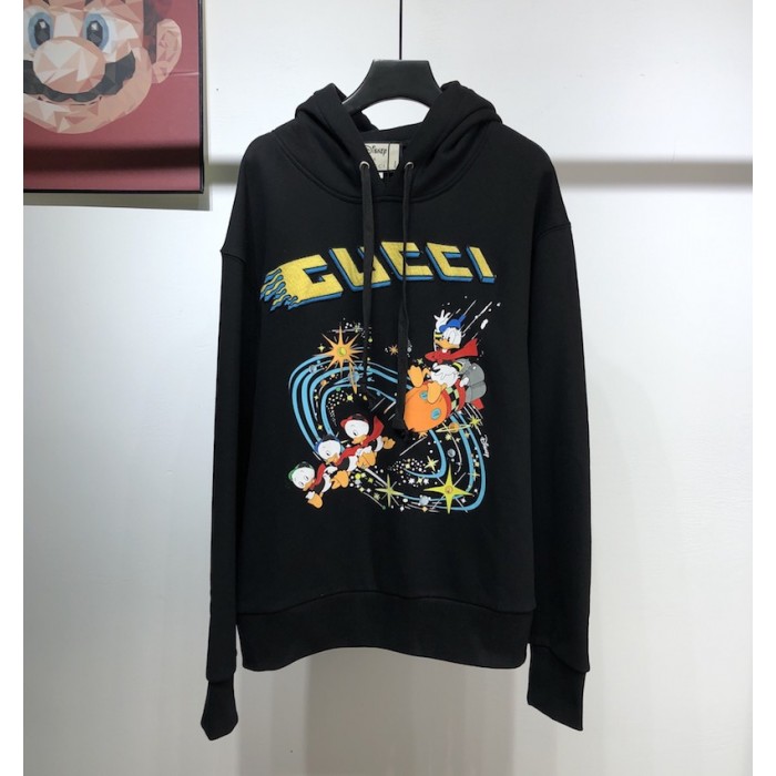disney x G*u*i donald duck hooded sweatshirt black