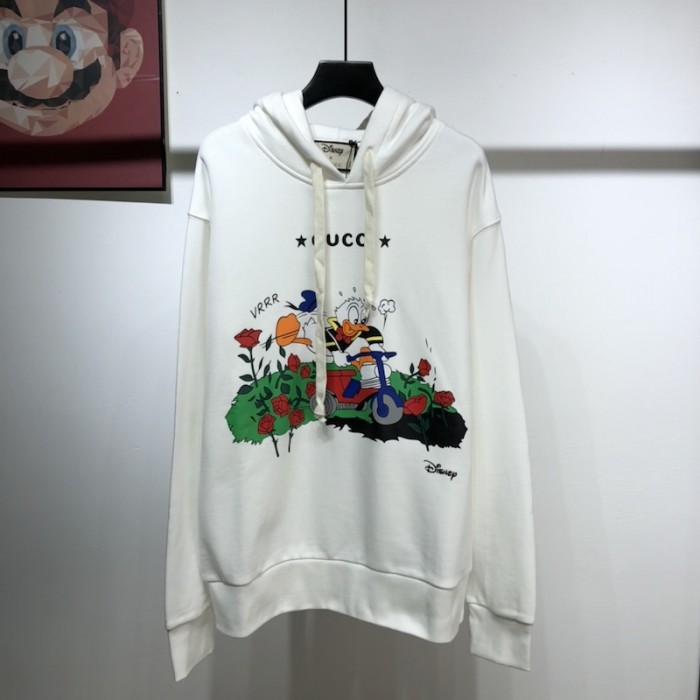 disney x G*u*i donald duck hooded sweatshirt off white