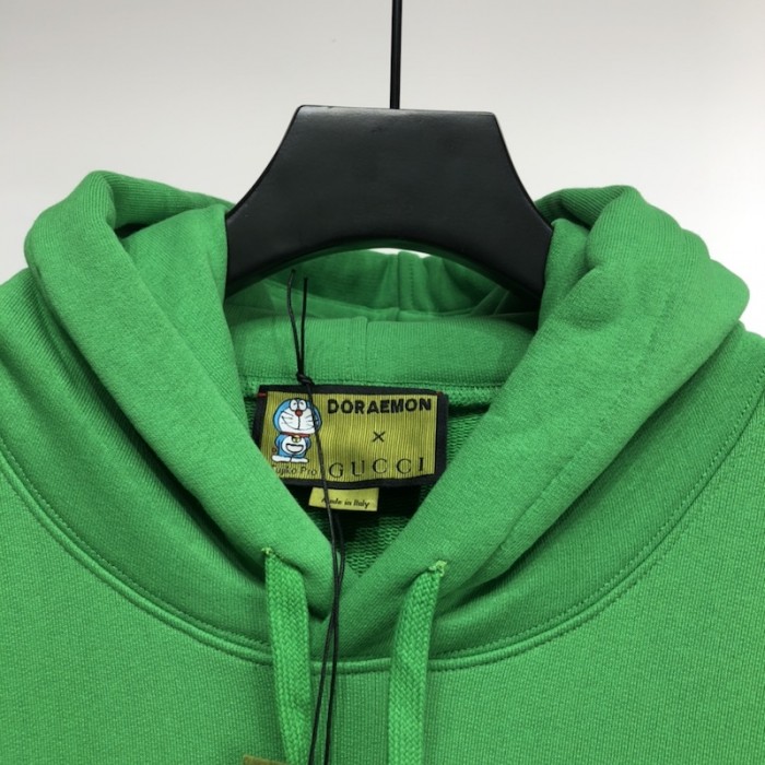 doraemon x G*u*i cotton hoodie green